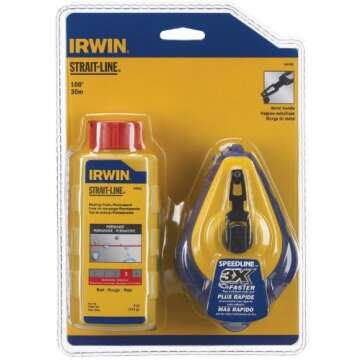 IRWIN STRAIT-LINE Chalk Line, Speedline Reel, Red, 100 ft. (1932885),2 Piece Set