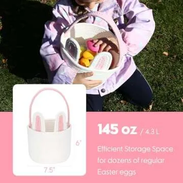 Charming Easter Bunny Basket for Kids - Soft & Cute