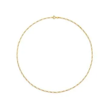 14K Gold Plated Figaro Chain Necklace - Elegant and Versatile