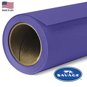Savage Seamless Paper Photography Backdrop - Color #62 Purple, Size 107 Inches Wide x 36 Feet Long, ...