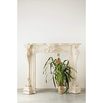 Stunning Distressed Cream Decorative Wood Fireplace Mantel