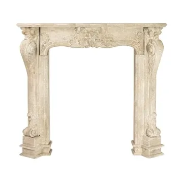 Stunning Distressed Cream Decorative Wood Fireplace Mantel