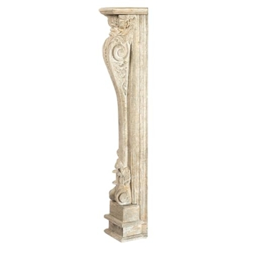 Stunning Distressed Cream Decorative Wood Fireplace Mantel