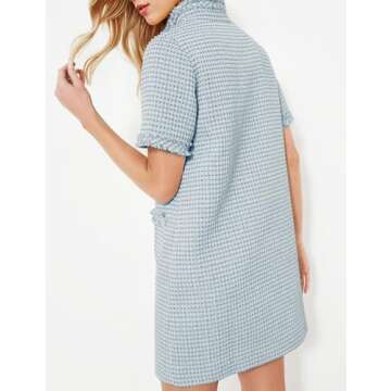 Stylish PEHMEA Women's Tweed Dress with Pockets