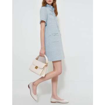 Stylish PEHMEA Women's Tweed Dress with Pockets