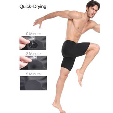 HovSiyla 6 Pack Compression Shorts Men Performance Sports Workout Athletic Running Underwear Shorts Spandex Black-L