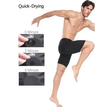 HovSiyla 6 Pack Compression Shorts Men Performance Sports Workout Athletic Running Underwear Shorts Spandex Black-L