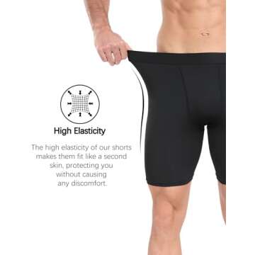 HovSiyla 6 Pack Compression Shorts Men Performance Sports Workout Athletic Running Underwear Shorts Spandex Black-L