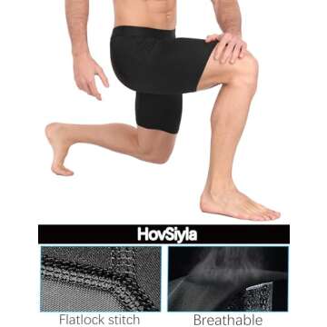 HovSiyla 6 Pack Compression Shorts Men Performance Sports Workout Athletic Running Underwear Shorts Spandex Black-L