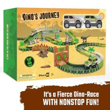 Dinosaur Racing Toy Set for Kids with Glow Feature