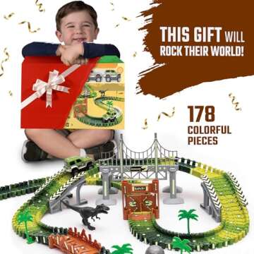 Dinosaur Racing Toy Set for Kids with Glow Feature