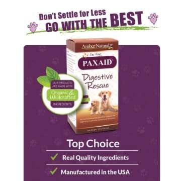 AMBER NATURALZ Paxaid Digestive Rescue Herbal Supplement for Dogs and Puppies | Canine Herbal Supplement for Occasional Digestive Upset Support | 1 Fluid Ounce Glass Bottle | Manufactured in The USA