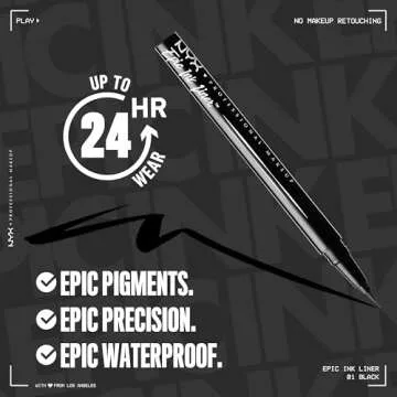 NYX Epic Ink Liner - Waterproof Liquid Eyeliner - Vegan