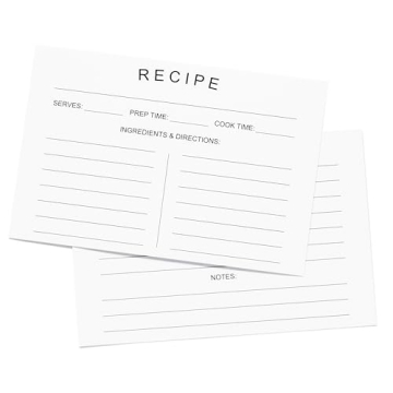 75 Count Recipe Cards 4x6inch Double Sided Thick Card Stock Fit with Recipe Binder Recipe Box Modern...