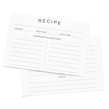 75 Count Recipe Cards - Stylish 4x6 Double Sided Card Stock for Recipe Binders