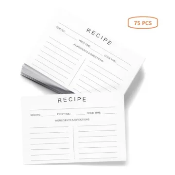 Elegant 75 Count Recipe Cards for Every Occasion