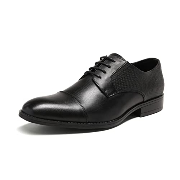 Bruno Marc Men's Vegan Leather Oxford Dress Shoes - Size 10.5, Black