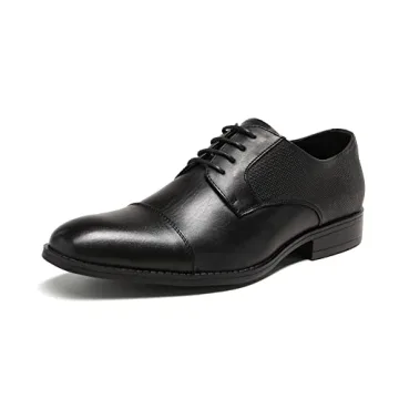 Bruno Marc Men's Vegan Leather Oxford Dress Shoes - Size 10.5, Black