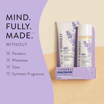 The Honest Company 2-in-1 Cleansing Shampoo + Body Wash and Face + Body Lotion Bundle | Gentle for Baby | Naturally Derived | Lavender Calm, 18.5 fl oz