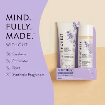 The Honest Company 2-in-1 Cleansing Shampoo + Body Wash and Face + Body Lotion Bundle | Gentle for Baby | Naturally Derived | Lavender Calm, 18.5 fl oz