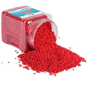 Red Sprinkles - 1.6 Pounds - Bulk Jimmies Sprinkles - Red Sprinkles for Cake Decorating - Dessert To...