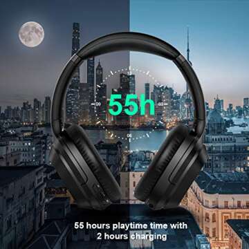 gorsun Active Noise Cancelling Headphones - 55 Hour Playtime