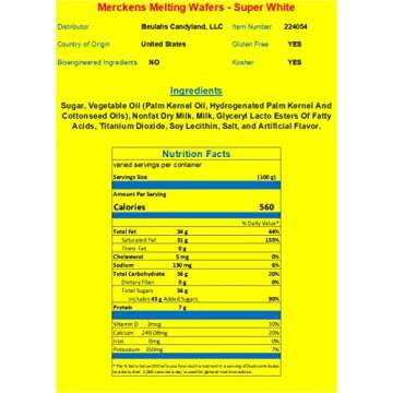 Merckens Coating Wafers Melting Wafers Super White 5 pounds