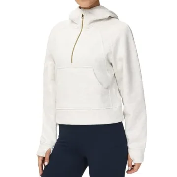 Stylish Women's Half Zip Fleece Hoodie with Pockets