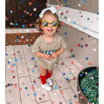 BOUTIKOME Toddler Baby 4th of July Outfit Boy Girl Oversized Romper USA Shirts Shorts Set American F...