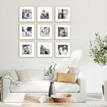 ArtbyHannah 12x12 Square Gallery Frame Set - 9 Pack