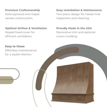 Riley & Higgs Sloped Front American Walnut Range Hood Cover With Decorative Molding - Wall Mounted W...