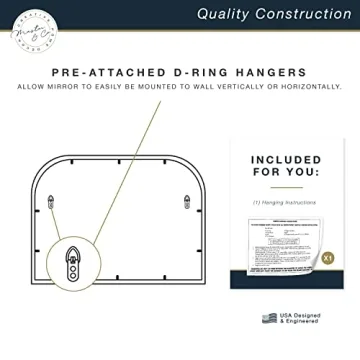 MCS Modern Black Arched Wall Mirror for Elegant Decor