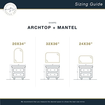 MCS Modern Black Arched Wall Mirror for Elegant Decor