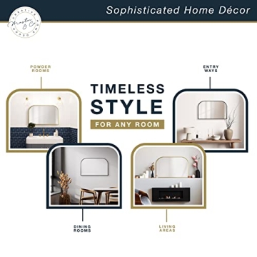 MCS Modern Black Arched Wall Mirror for Elegant Decor