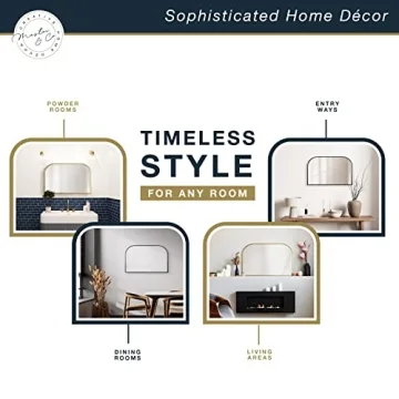 MCS Modern Black Arched Wall Mirror for Elegant Decor