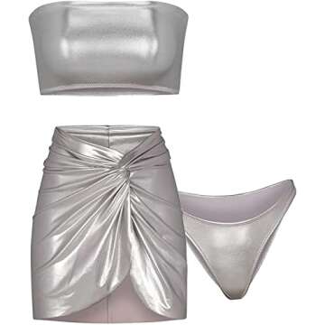 Stylish Metallic Bikini Set for Women | Rave Outfits & Swimwear