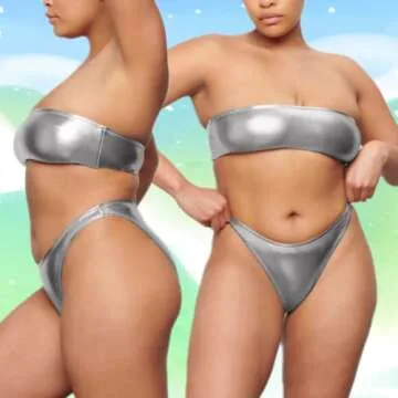 Metallic Bikini Set for Festivals and Beach Fun