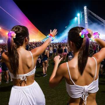 9 Pcs LED Light Hair Scrunchies Satin Elastic Bands Ties Ropes - 3 Colors Light Modes, Soft Cute Sil...