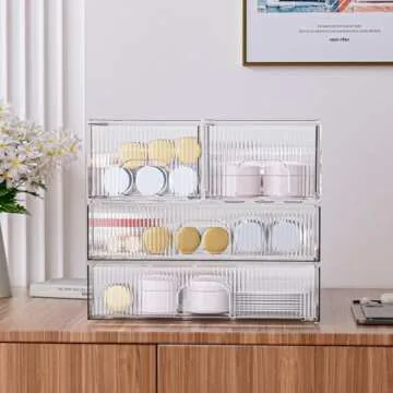 ZHIAI Stackable Storage Box for Makeup and More