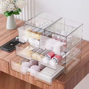 ZHIAI Stackable Storage Box for Makeup and More