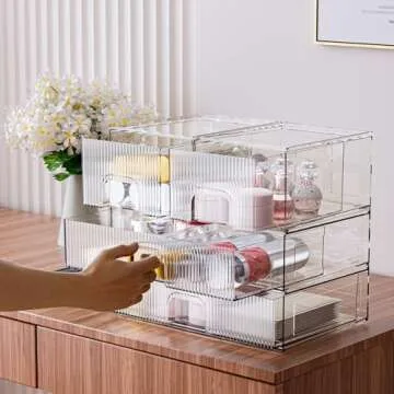 ZHIAI Stackable Storage Box for Makeup and More