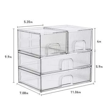 ZHIAI Stackable Storage Box for Makeup and More