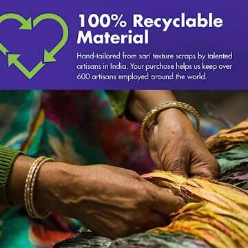 DARN GOOD YARN Recycled Sari Silk Ribbon Yarn Vintage Ivory Off-White Dyeable 100 Grams, 50 Yards, 1 Skein Handmade one of a Kind