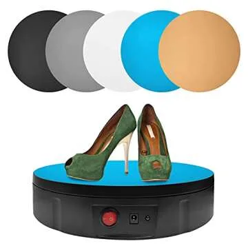 ZLMONDEE 220LB Motorized Rotating Display Stand Remote Control, 360 Degree Electric Rotating Turntable for Photography Products Display or Cake Display, Jewelry, 3D Models (Black)