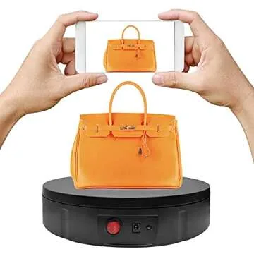 ZLMONDEE 220LB Motorized Rotating Display Stand Remote Control, 360 Degree Electric Rotating Turntable for Photography Products Display or Cake Display, Jewelry, 3D Models (Black)