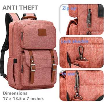 Stylish HFSX Laptop Backpack with Charging Port for Travel