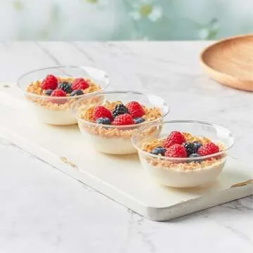 Qeirudu 10 oz Small Clear Plastic Bowls, 60 Pack Disposable Hard Plastic Salad Bowls Party Serving Bowls for Ice Creams, Fruit, Desserts, Parfaits, Snacks