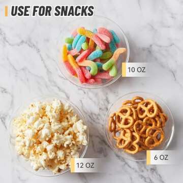 Qeirudu 10 oz Small Clear Plastic Bowls, 60 Pack Disposable Hard Plastic Salad Bowls Party Serving Bowls for Ice Creams, Fruit, Desserts, Parfaits, Snacks