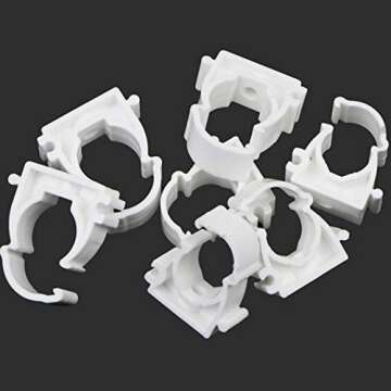 Pipe Fittings - 10Pcs/lot Plastic PPR Lock Single U Clamp Holder for 16-32mm Water Pipe Tube PVC Pipe - Support Garden Irrigation System Accessory (OD 20mm D type)