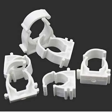 Pipe Fittings - 10Pcs/lot Plastic PPR Lock Single U Clamp Holder for 16-32mm Water Pipe Tube PVC Pipe - Support Garden Irrigation System Accessory (OD 20mm D type)